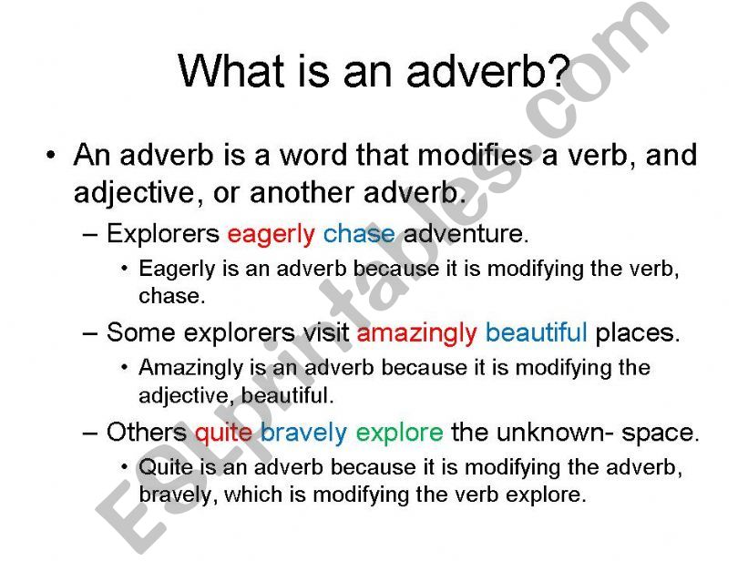 Adverbs definition powerpoint
