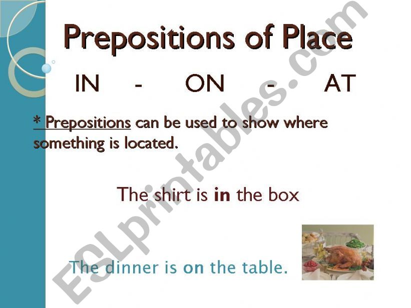 Prepositions of place powerpoint