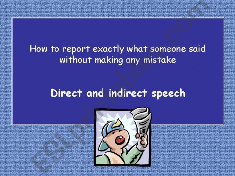Direct and indirect speech powerpoint