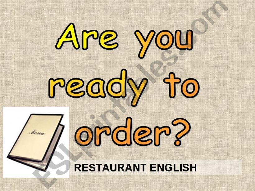 RESTAURANT ENGLISH powerpoint