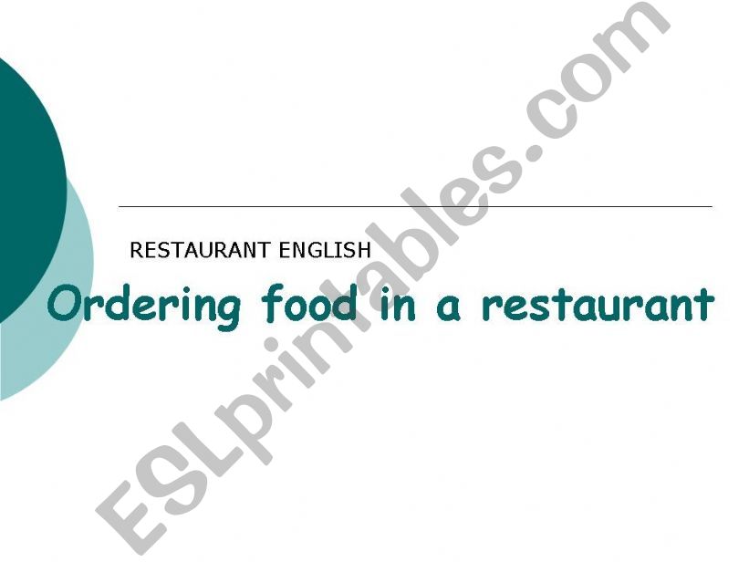 RESTAURANT ENGLISH powerpoint