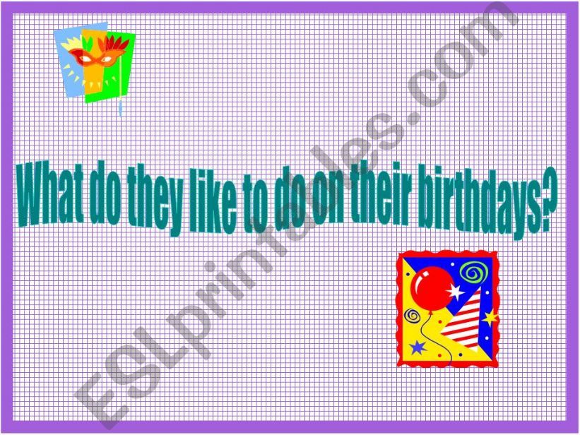 Birthday Acticities powerpoint
