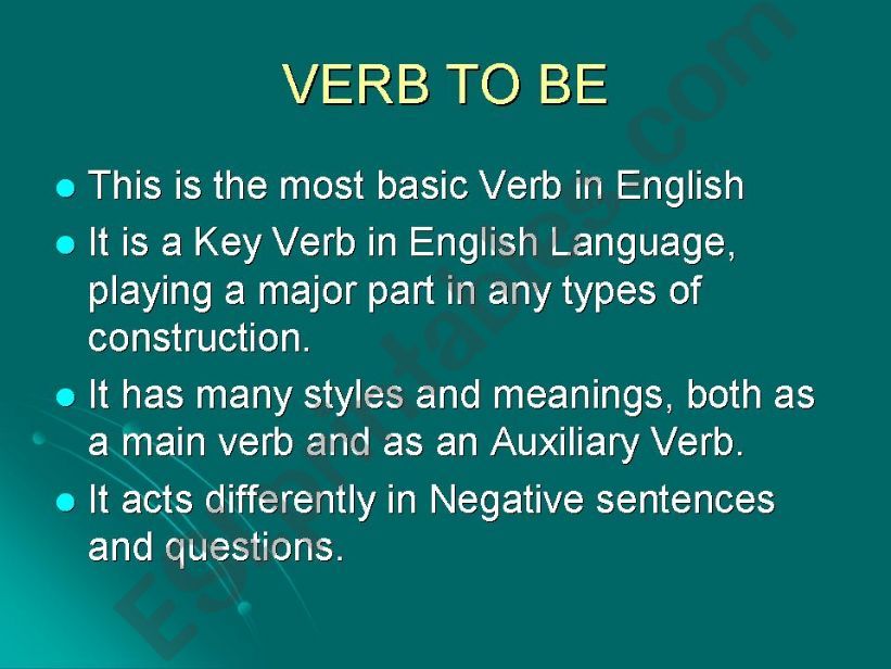 VERB TO BE powerpoint