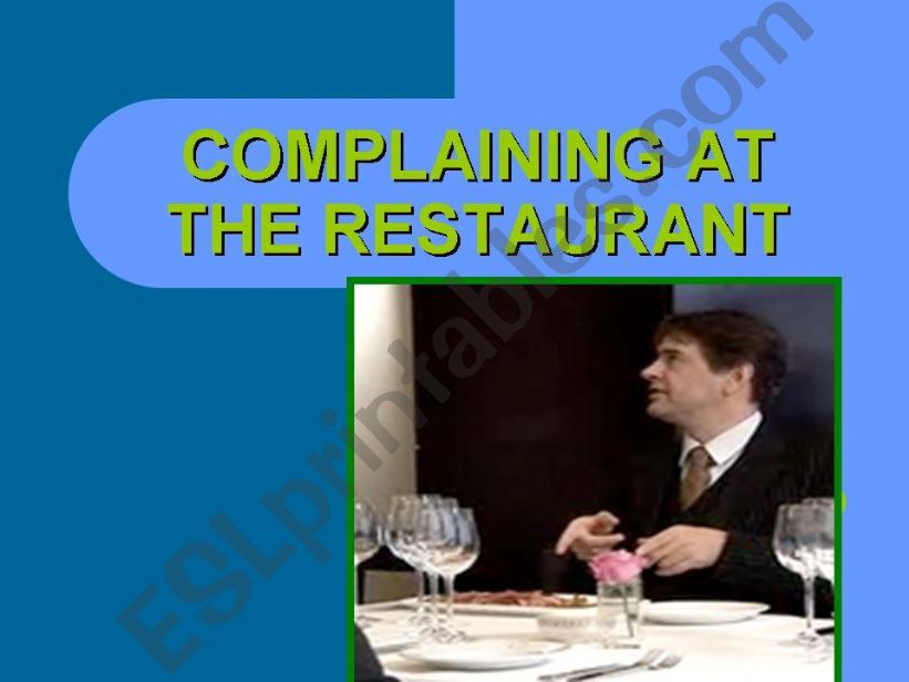 Complaining at the restaurant powerpoint