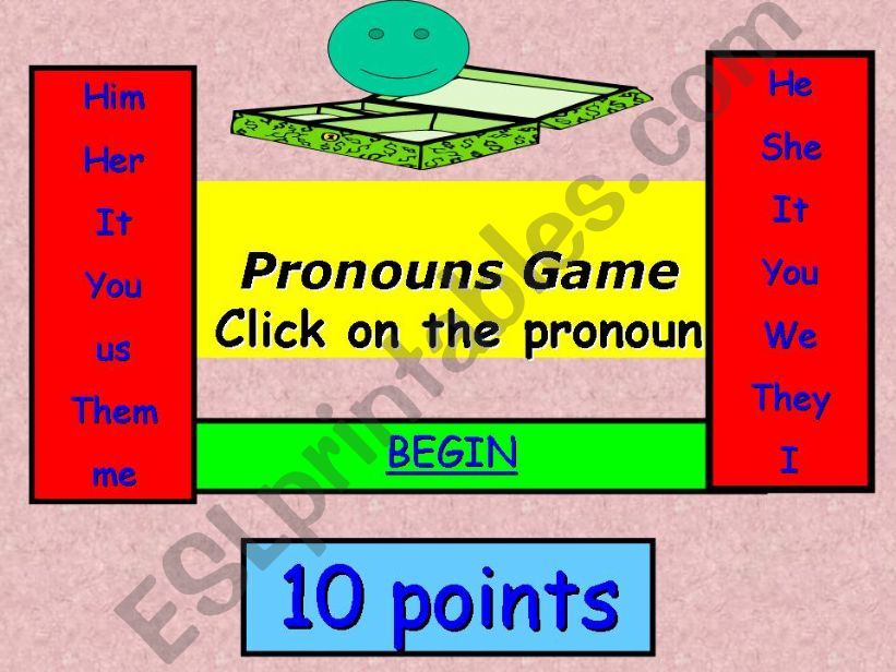 10 points pronouns game powerpoint