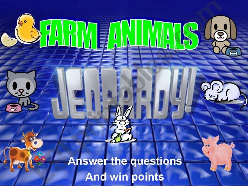 FARM ANIMALS JEOPARDY powerpoint