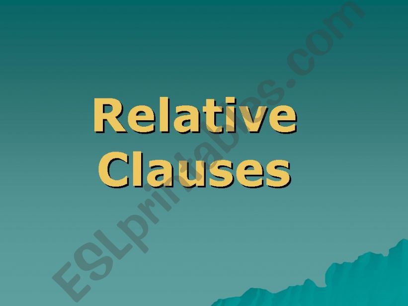 Relative Clauses powerpoint