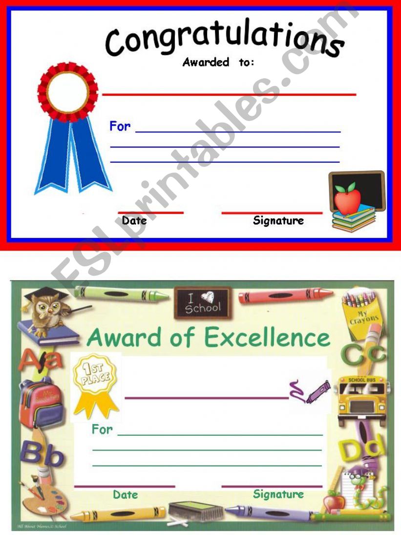 Awards for students powerpoint