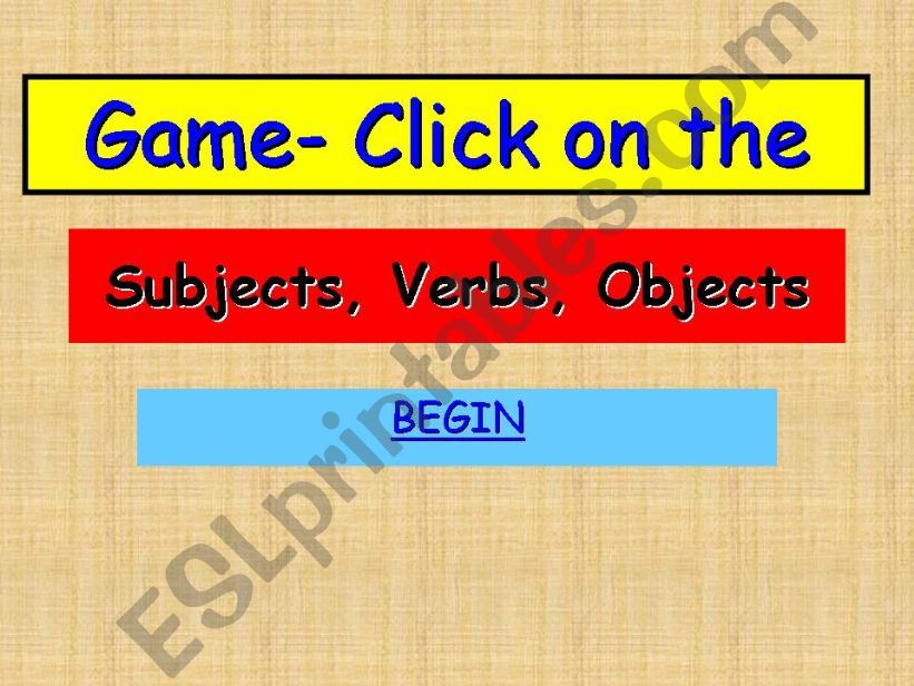 Subject-verb-object game10 point
