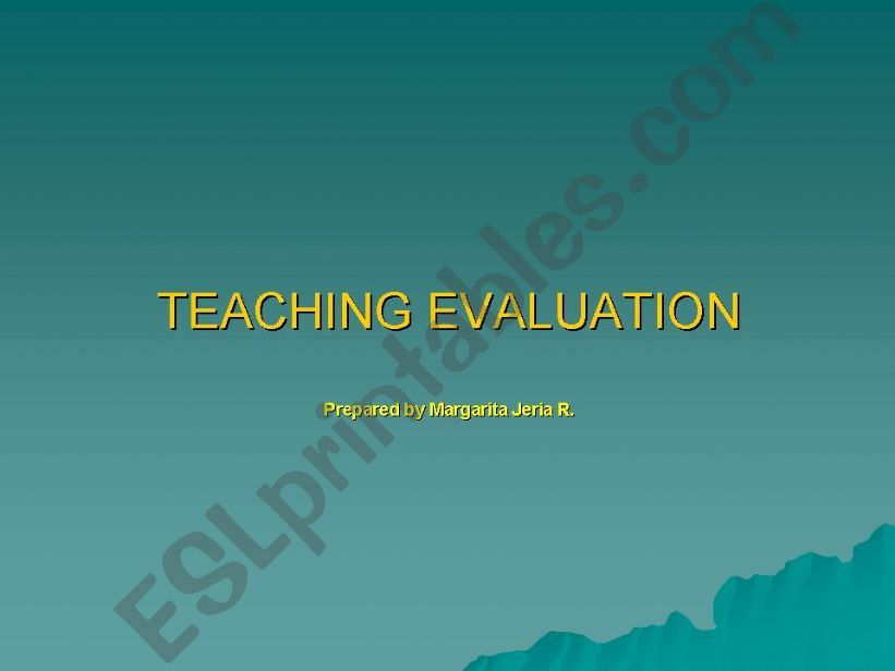 TEACHING EVALUATION powerpoint