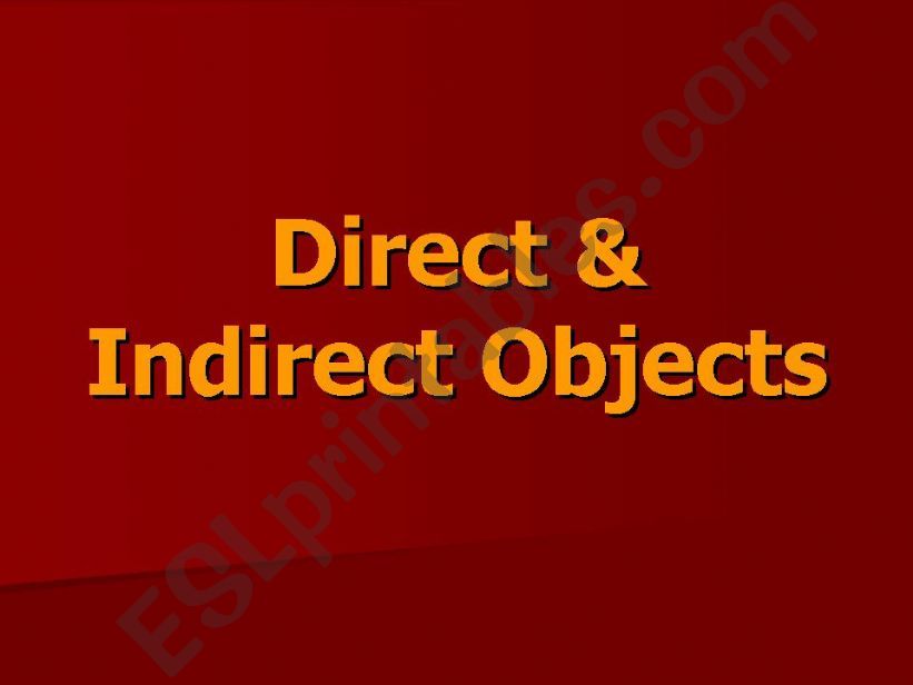 Direct & Indirect Objects powerpoint