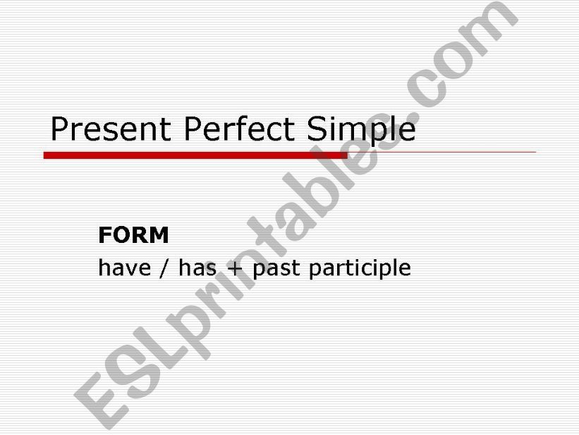 present perfect simple powerpoint