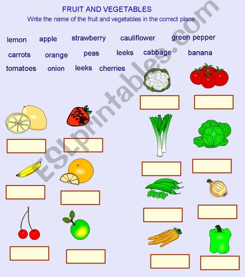 Fruit and vegetables powerpoint