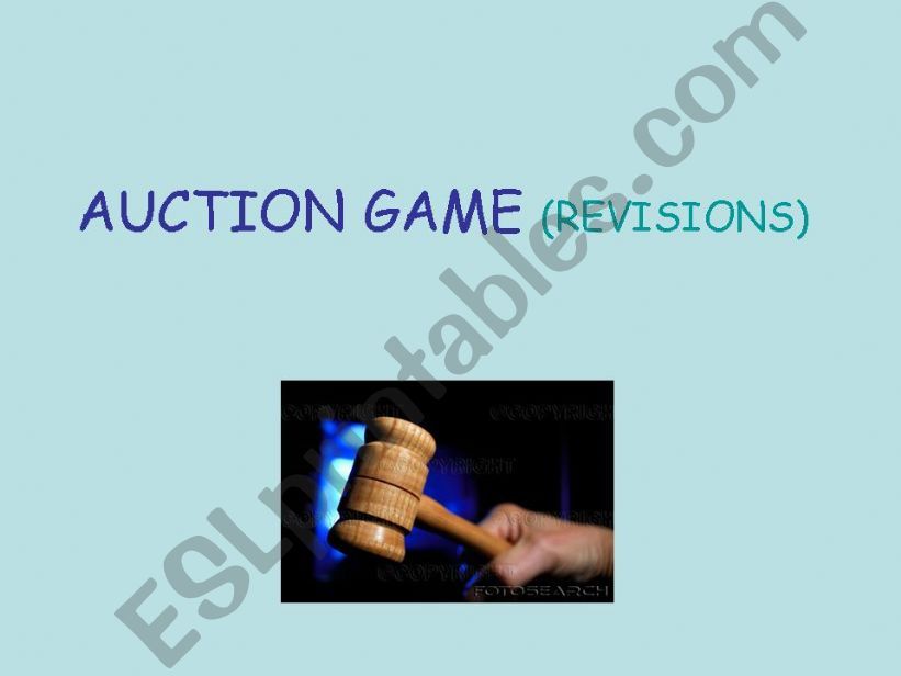 Auction game (revisions) powerpoint