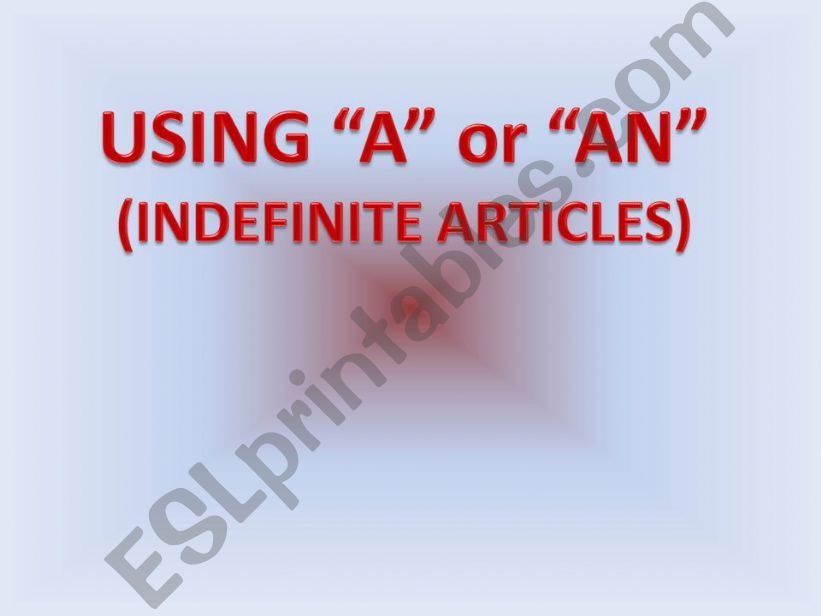 indefinite articles-slides powerpoint