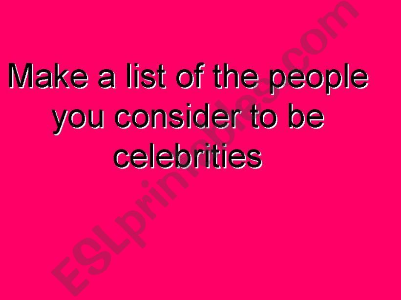 Celebrities powerpoint