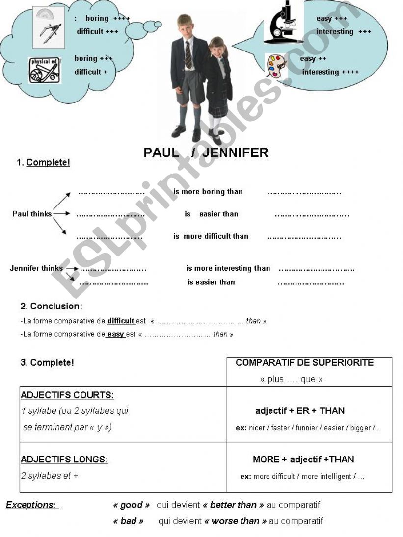 SCHOOL, COMPARATIVE FORM powerpoint