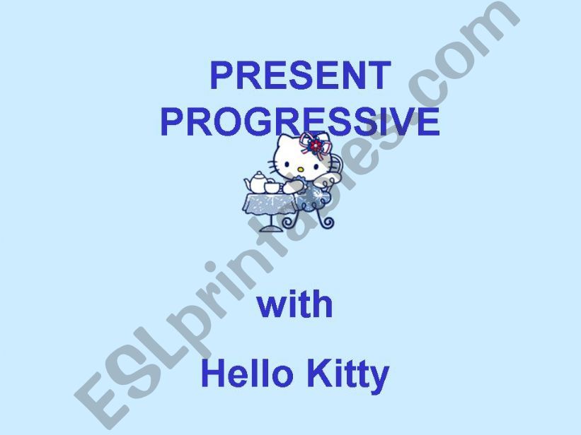 Present Continuous with Hello Kitty