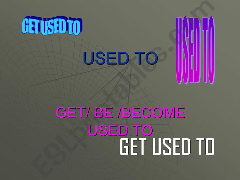 used to /get used to  powerpoint