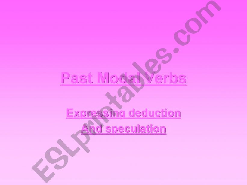 Past Modal verbs powerpoint