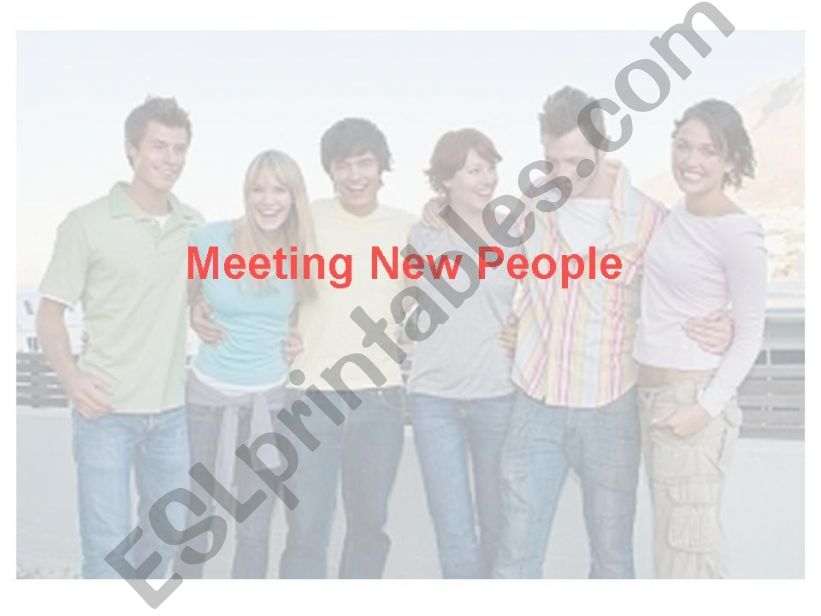 Adult Conversation - Meeting New People