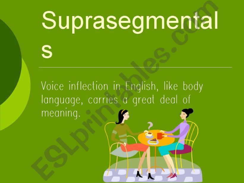 Suprasegmentals (about when to stress the words)