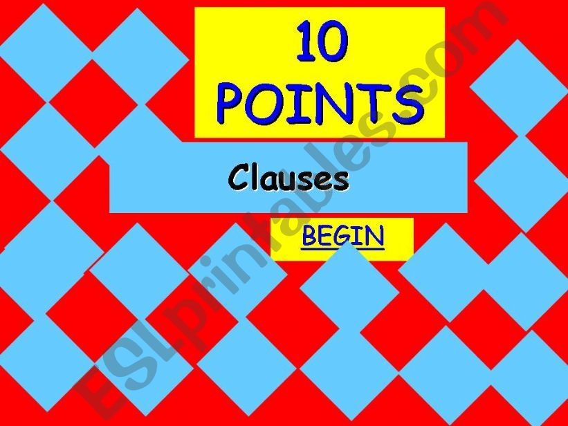 Clause ppt game powerpoint