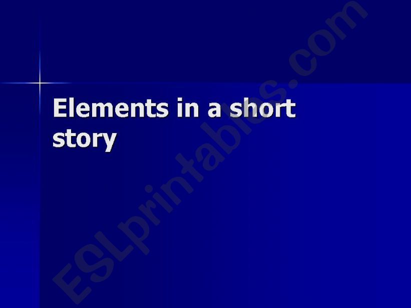 Elements of short stories powerpoint