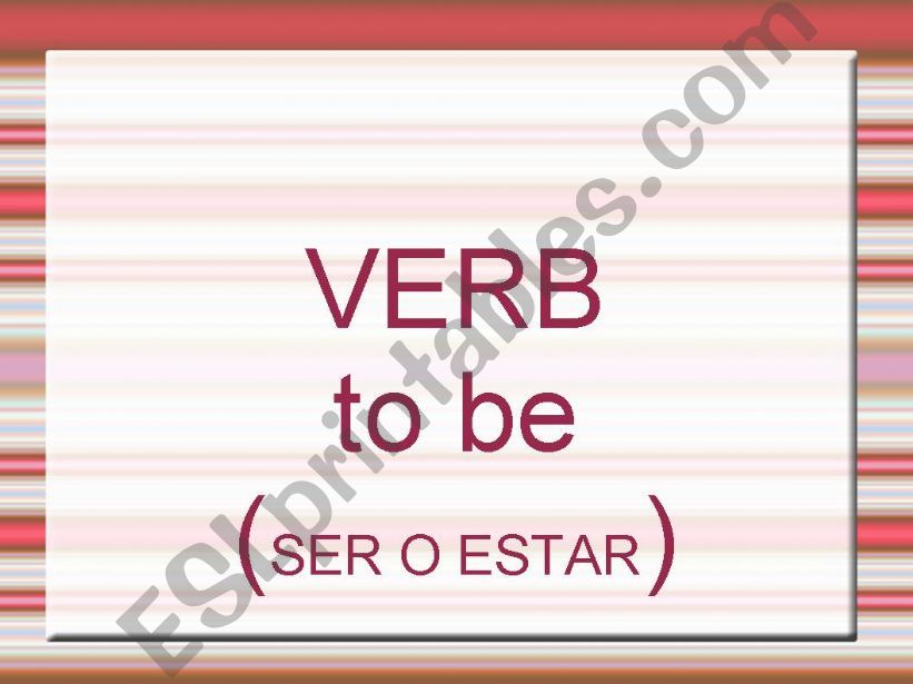 verb to be powerpoint