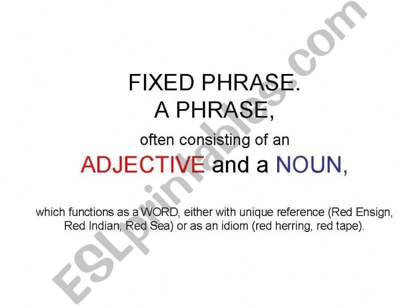 Fixed English Phrases  powerpoint