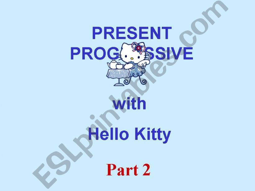 Present Continuous With Hello Kitty - Part 2