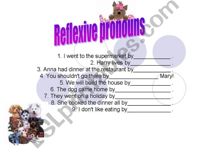 exercises about reflexive pronouns