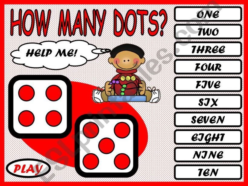 HOW MANY DOTS? - NUMBERS GAME powerpoint