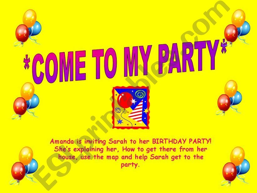 COME TO MY PARTY! powerpoint