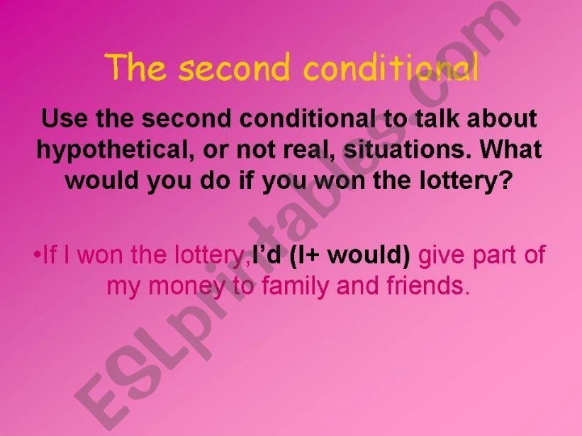 second conditional powerpoint