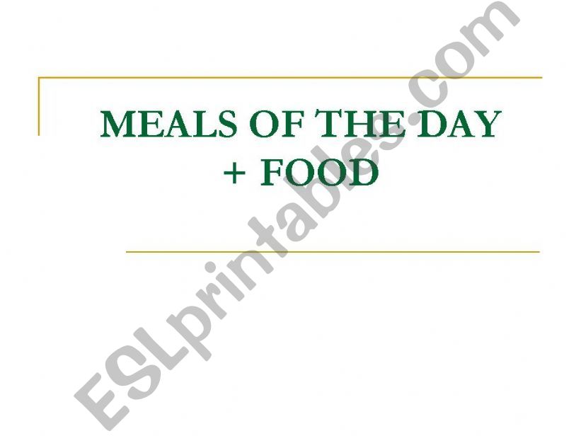 meals of the day + food powerpoint