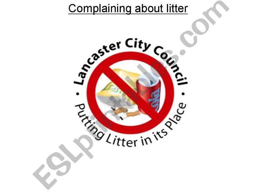 Letter of complaint about litter