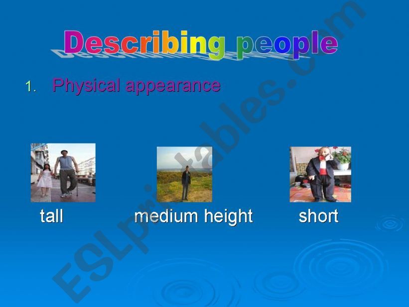 describing people powerpoint