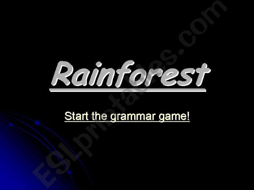 Rainforest -gRAMMAR GAMES powerpoint
