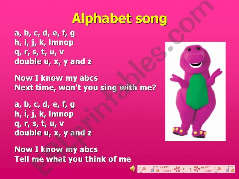 Alphabet song powerpoint