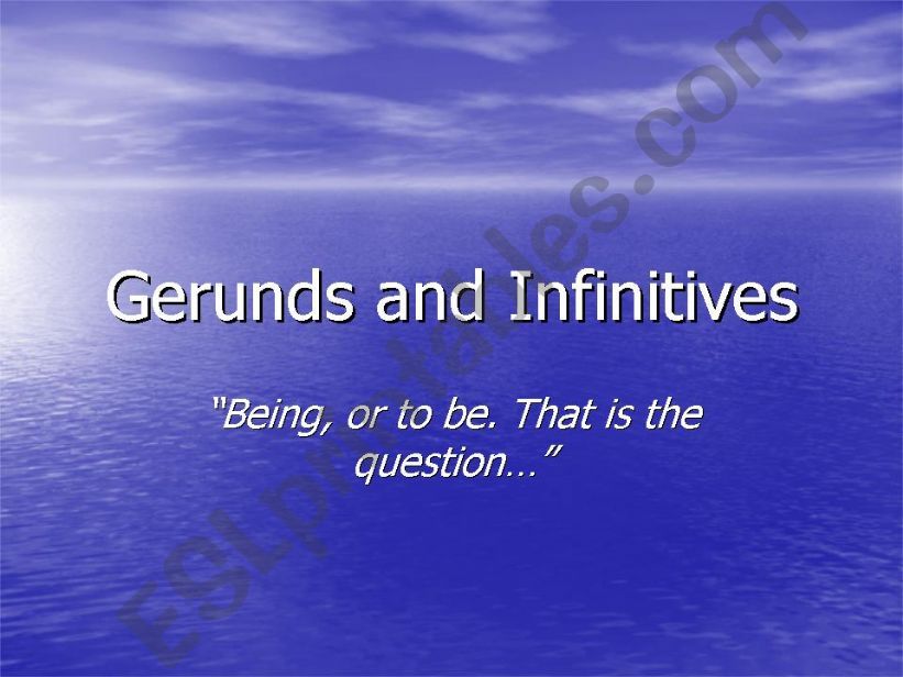 Gerunds and Infinitives powerpoint