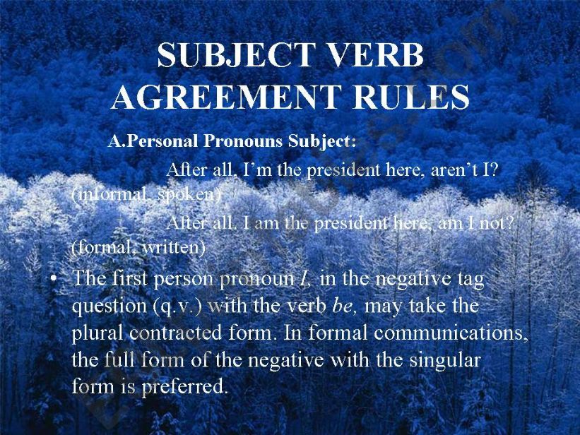 subject and verb agreement powerpoint