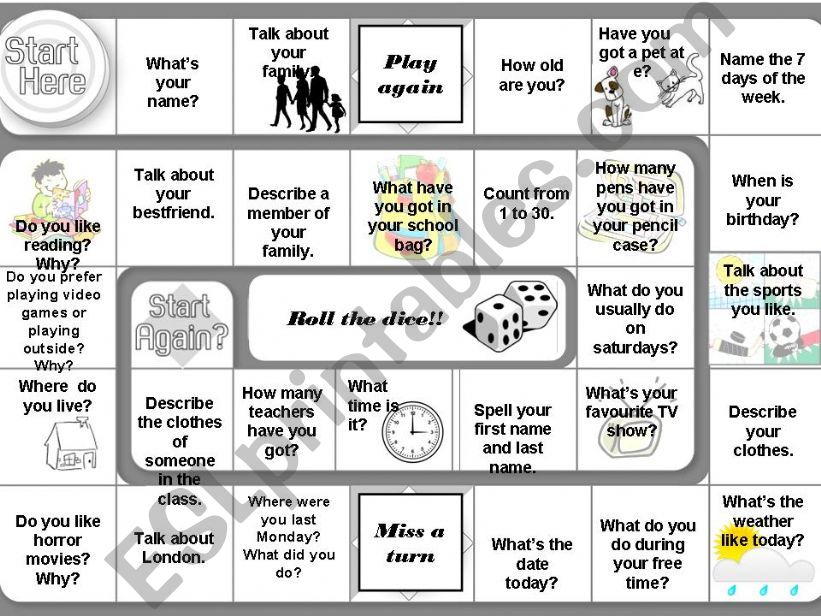 game: roll the dice powerpoint