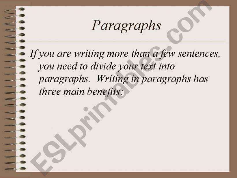 Writing in paragraphs - why and how