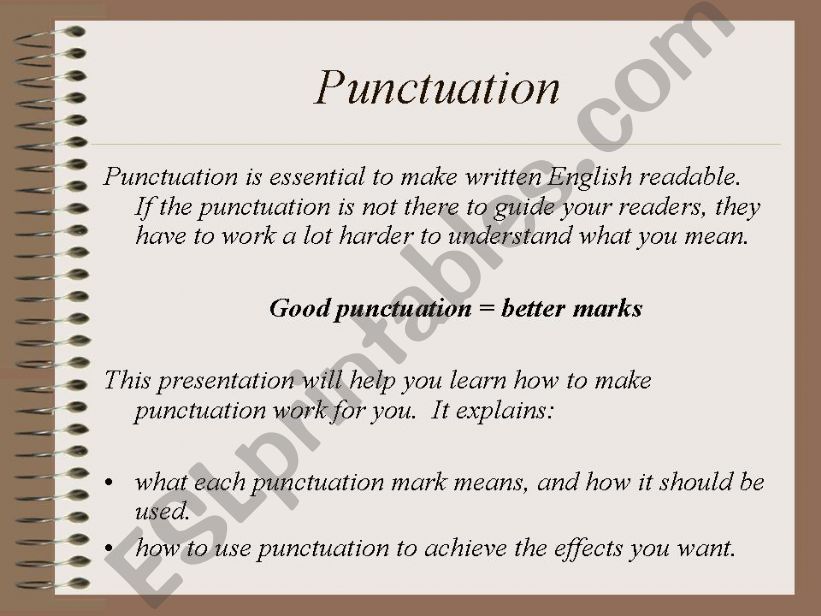 Improving your punctuation powerpoint