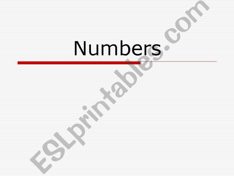 Numbers powerpoint