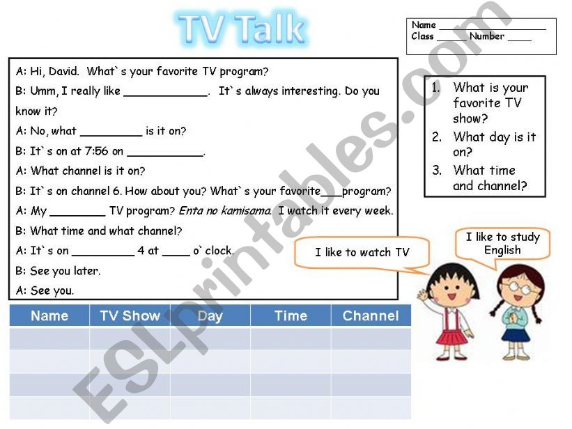 TV TALK powerpoint