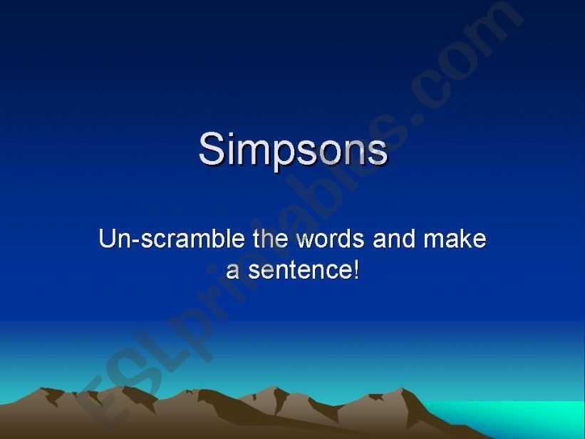 The simpsons past tense un-scramble