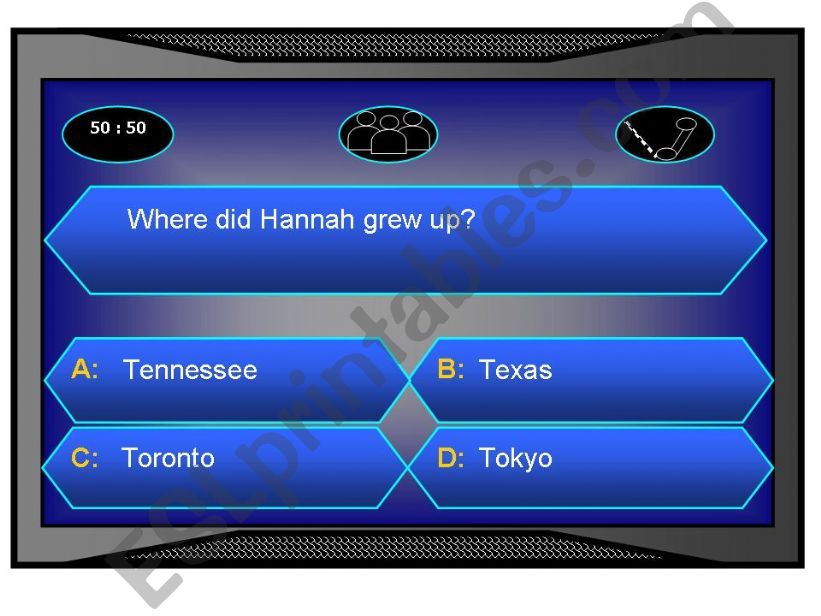 Hannah Montana Millioners quiz show