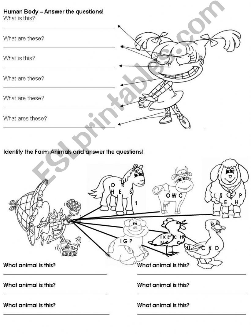 Rugrats - Body and animals powerpoint